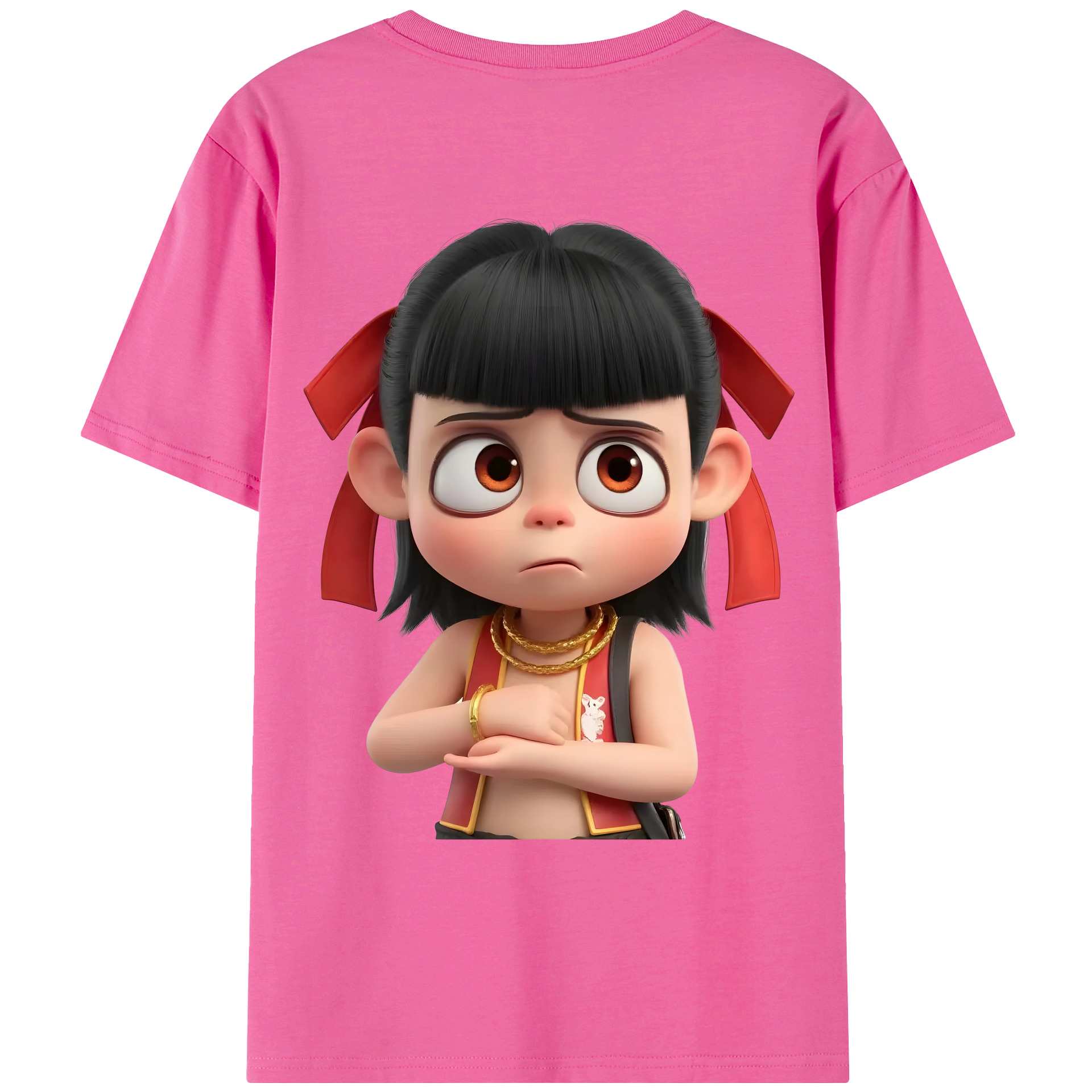 （画像用） Ne Zha 2 ナタ 魔童の大暴れ レディース半袖Tシャツ(バックプリント)